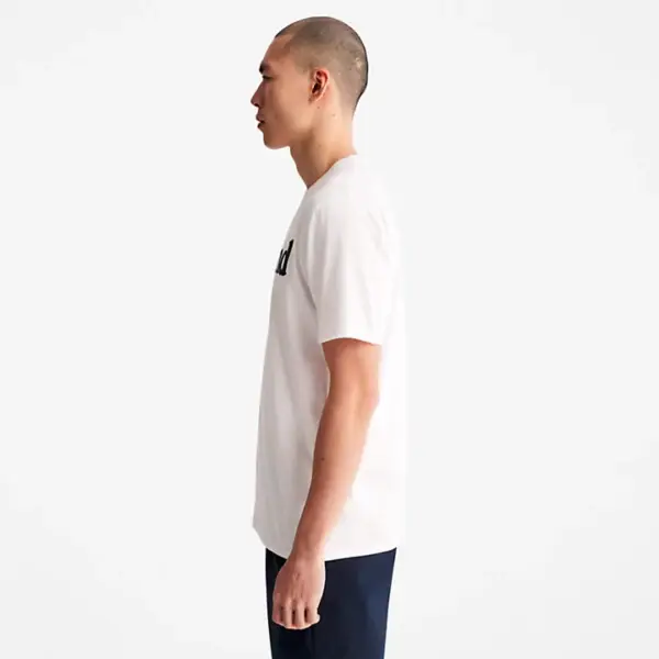 Timberland - Ανδρικό T-shirt με Λογότυπο TB0A2BRN-100 Λευκό TB0A2BRN-100