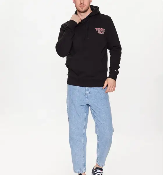 Tommy Hilfiger - Ανδρικό Φούτερ με Κουκούλα DM0DM16365-BDS Μαύρο DM0DM16365-BDS