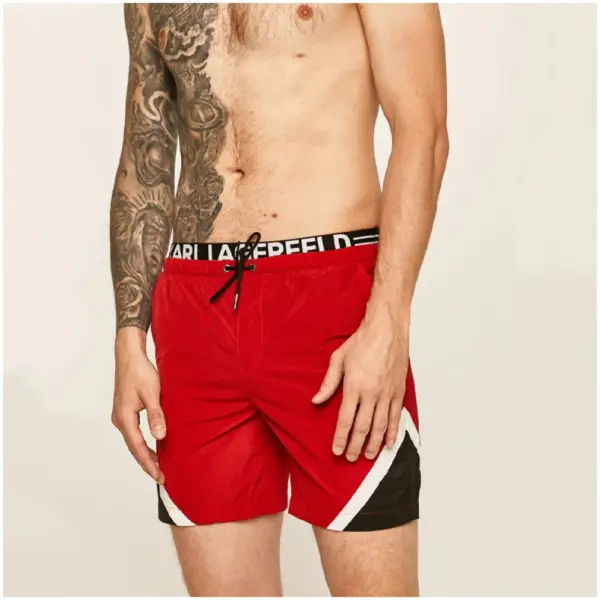 Karl Lagerfeld - Ανδρικό Μαγιό Σορτς KL20MBM05-RED Κόκκινο KL20MBM05-RED