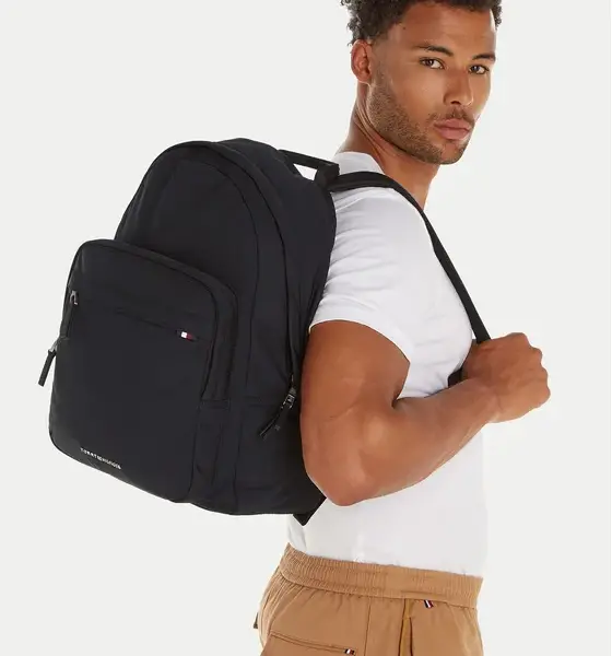 Tommy Hilfiger - Ανδρικό Σακίδιο Πλάτης Th Signature Backpack AM0AM12214-BDS Μαύρο