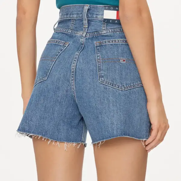 Tommy Hilfiger - Γυναικείο Τζιν Σορτς Uh Mom Fit DW0DW17646-1A5 Μπλε