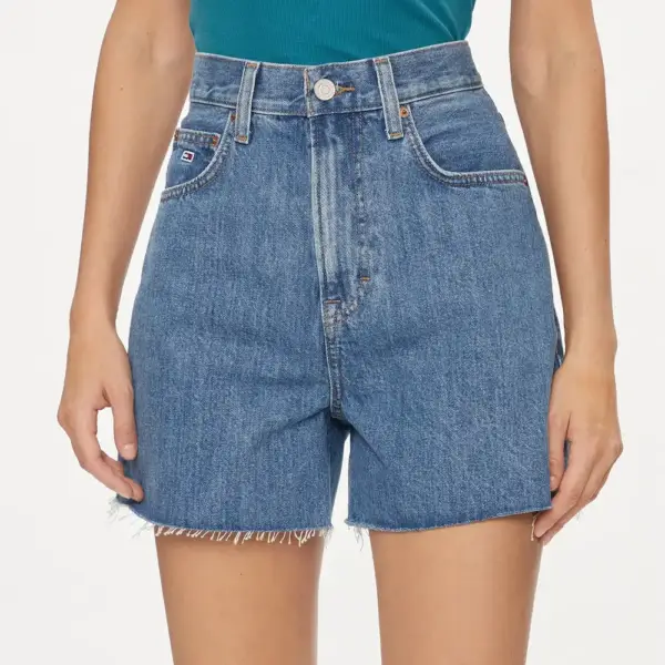 Tommy Hilfiger - Γυναικείο Τζιν Σορτς Uh Mom Fit DW0DW17646-1A5 Μπλε