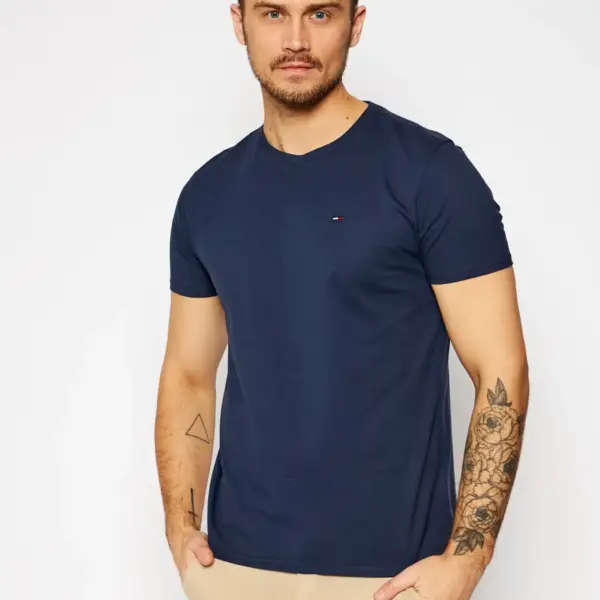 Tommy Hilfiger -  Ανδρικό T-shirt Tjm Original Jersey Tee Regular Fit DM0DM04411-002 Μπλε Ναυτικό