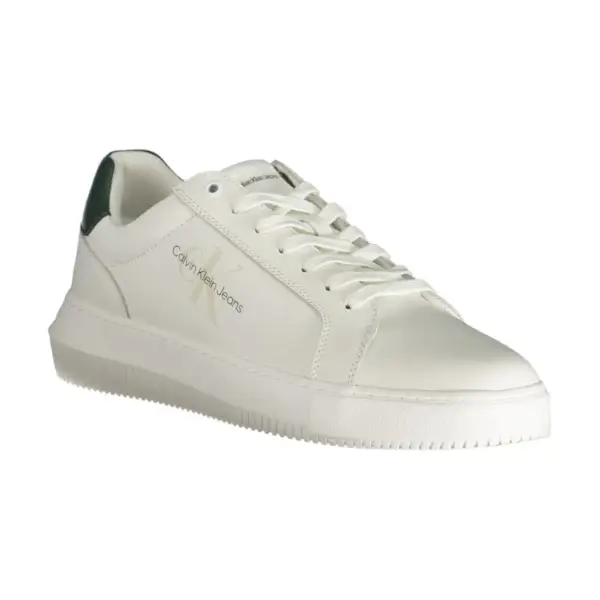 Calvin Klein - Cupsole Mono Lth Ανδρικά Chunky Sneakers YM0YM00681-0YG Λευκό/Πράσινο YM0YM00681-0YG