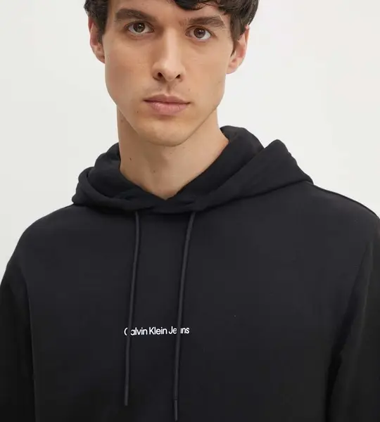 Calvin Klein - Ανδρικό Φούτερ Grid Monogram Regular Fit J30J325639-BEH Μαύρο