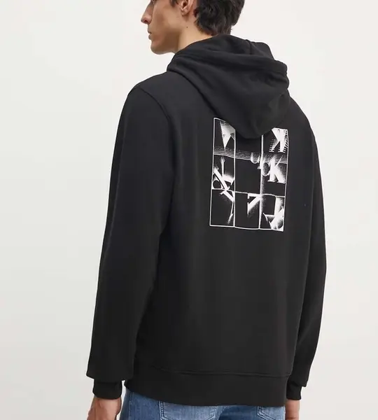 Calvin Klein - Ανδρικό Φούτερ Grid Monogram Regular Fit J30J325639-BEH Μαύρο