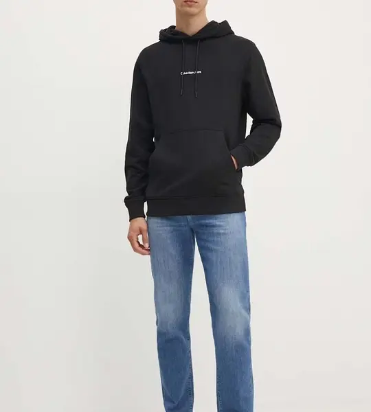 Calvin Klein - Ανδρικό Φούτερ Grid Monogram Regular Fit J30J325639-BEH Μαύρο