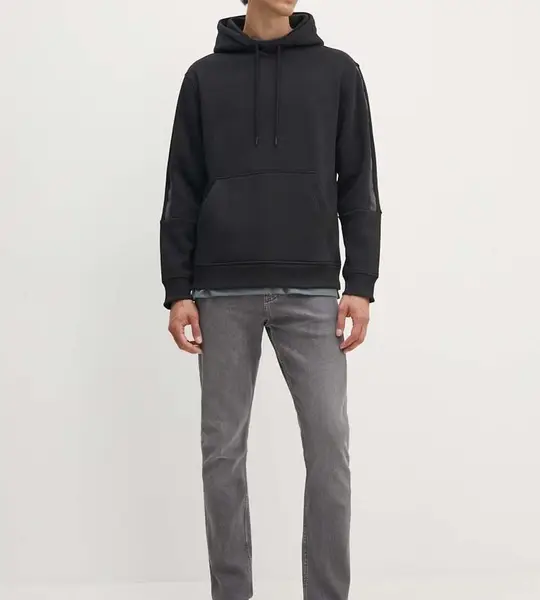 Calvin Klein - Ανδρικό Φούτερ Logo Tape Regular Fit J30J325632-BEH Μαύρο