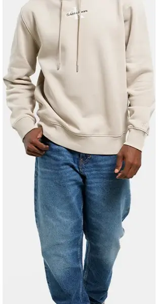 Calvin Klein - Ανδρικό Φούτερ με Κουκούλα Regular Fit J30J323749-PED Μπεζ