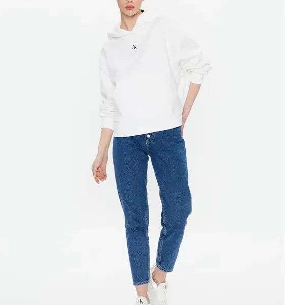 Calvin Klein - Γυναικείο Φούτερ με Κουκούλα J20J220434-YAF Λευκό