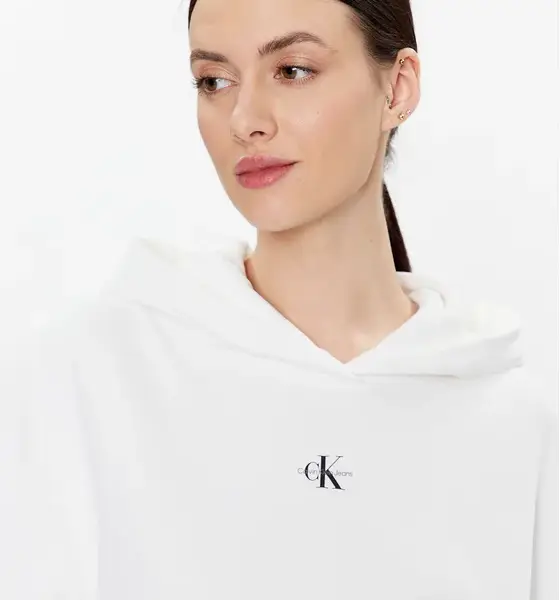 Calvin Klein - Γυναικείο Φούτερ με Κουκούλα J20J220434-YAF Λευκό