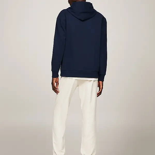 Tommy Hilfiger - Signature Ανδρικό Φούτερ με Κουκούλα DM0DM17990-C1G Μπλε Ναυτικό