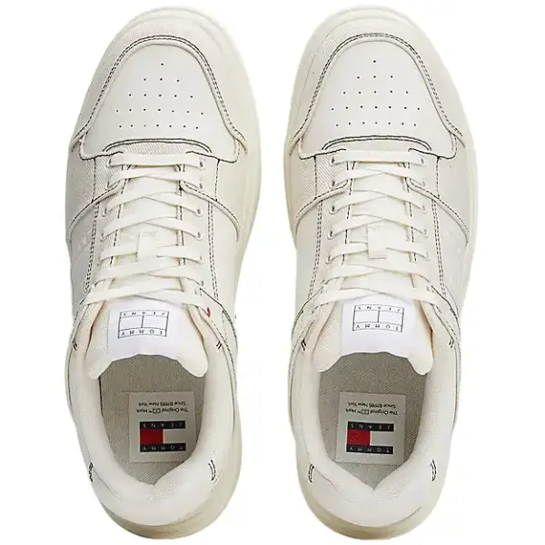 Tommy Hilfiger - Ανδρικά Sneakers The Brooklyn Mix Material EM0EM01428-YBI Εκρού EM0EM01428-YBI