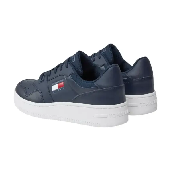 Tommy Hilfiger - Ανδρικά Δερμάτινα Sneakers Tjm Retro Basket Ess EM0EM01395-C1G Μπλε Ναυτικό EM0EM01395-C1G