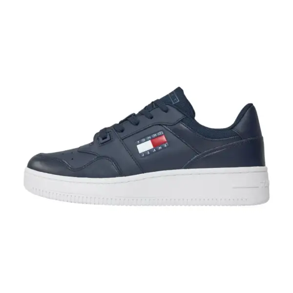 Tommy Hilfiger - Ανδρικά Δερμάτινα Sneakers Tjm Retro Basket Ess EM0EM01395-C1G Μπλε Ναυτικό EM0EM01395-C1G