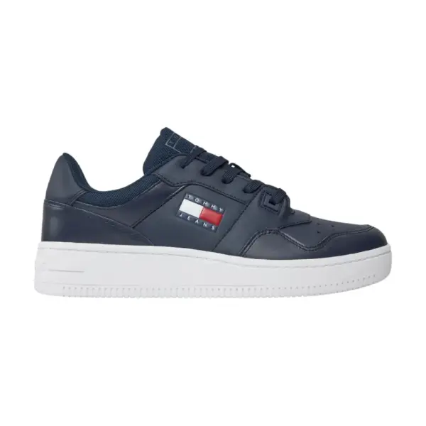 Tommy Hilfiger - Ανδρικά Δερμάτινα Sneakers Tjm Retro Basket Ess EM0EM01395-C1G Μπλε Ναυτικό