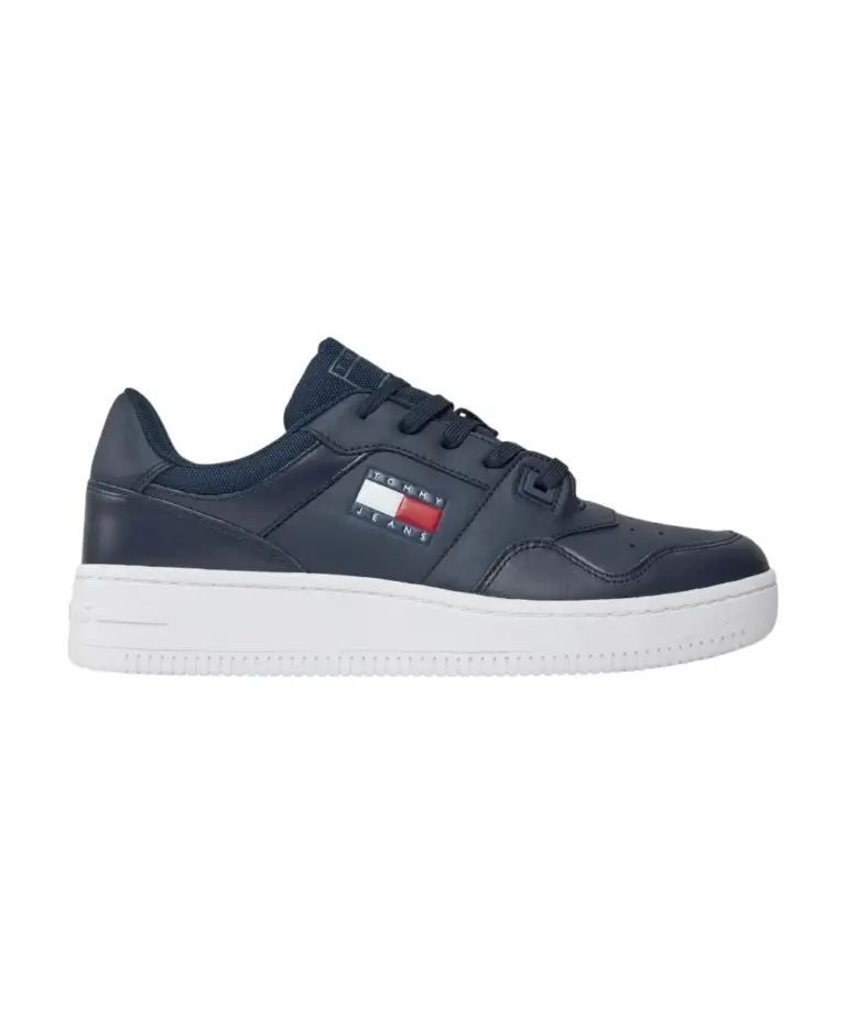 Tommy Hilfiger - Ανδρικά Δερμάτινα Sneakers Tjm Retro Basket Ess EM0EM01395-C1G Μπλε Ναυτικό