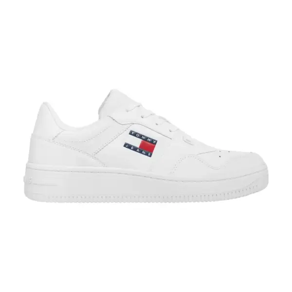 Tommy Hilfiger - Ανδρικά Δερμάτινα Sneakers Tjm Retro Basket Ess EM0EM01395-YBR Λευκό