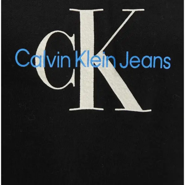 Calvin Klein - Ανδρικό Φούτερ Monologo Distressed με κουκούλα J30J326875-BEH Μαύρο