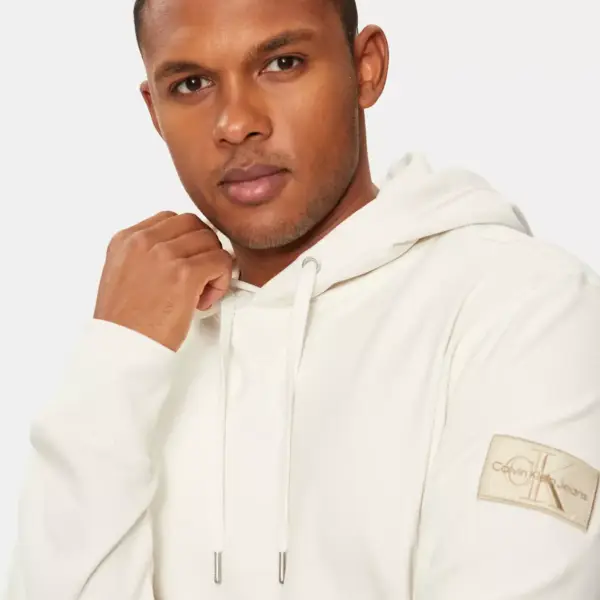 Calvin Klein - Ανδρικό Φούτερ με Κουκούλα J30J323430-YBI Κρεμ