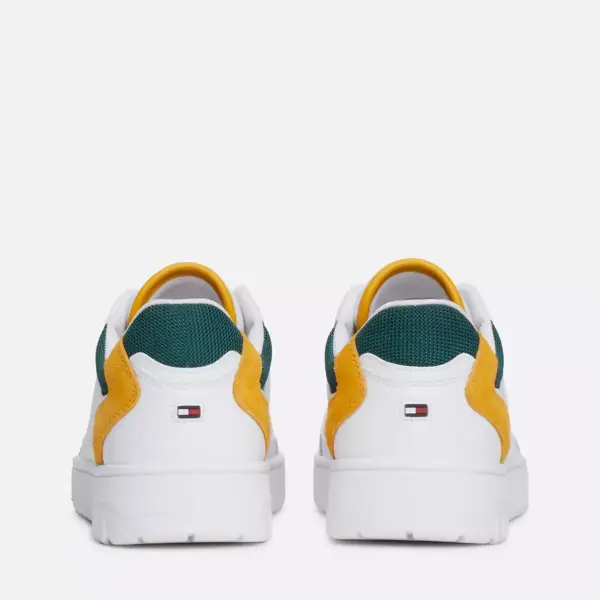 Tommy Hilfiger - Ανδρικά Δερμάτινα Sneakers Th Basket Core Lth Mix Ess FM0FM05058-ZE1 Λευκό FM0FM05058-ZE1