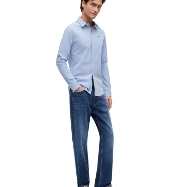 Tommy Hilfiger - Ανδρικό Πουκάμισο Tjm Original Stretch Shirt Slim Fit DM0DM04405-556 Γαλάζιο DM0DM04405-556