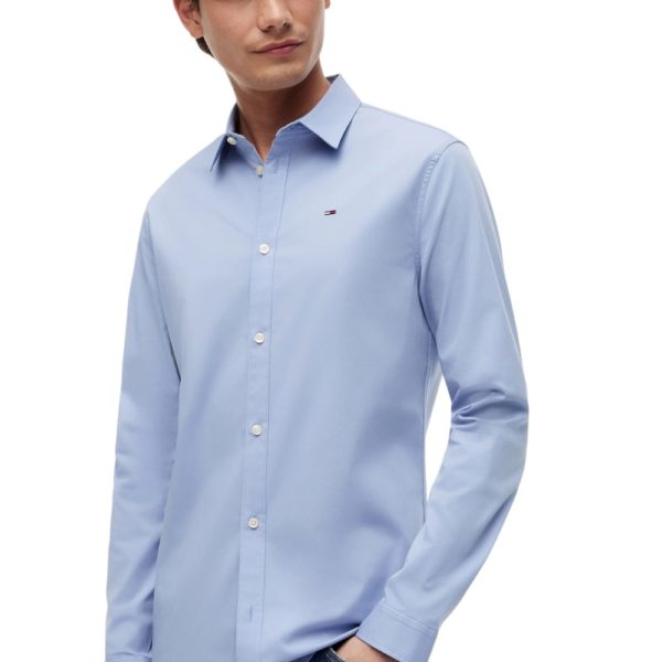 Tommy Hilfiger - Ανδρικό Πουκάμισο Tjm Original Stretch Shirt Slim Fit DM0DM04405-556 Γαλάζιο DM0DM04405-556