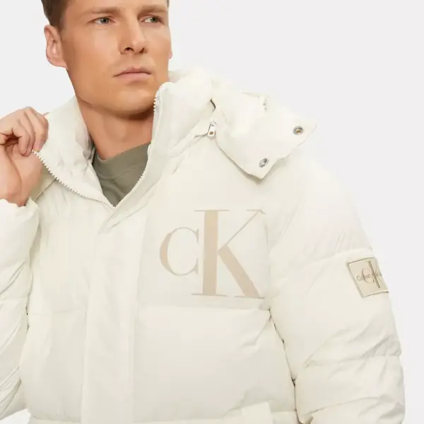 Calvin Klein - Ανδρικό Μπουφάν Essentials Non Down Jacket J30J326104-YBI Εκρού J30J326104-YBI
