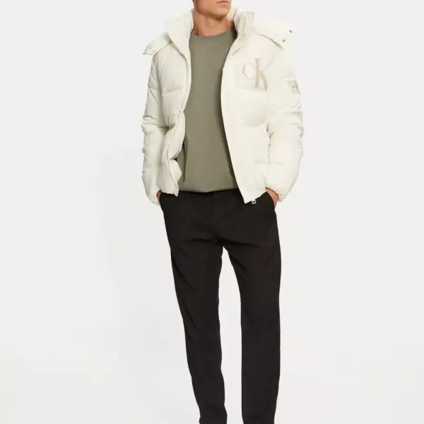 Calvin Klein - Ανδρικό Μπουφάν Essentials Non Down Jacket J30J326104-YBI Εκρού J30J326104-YBI