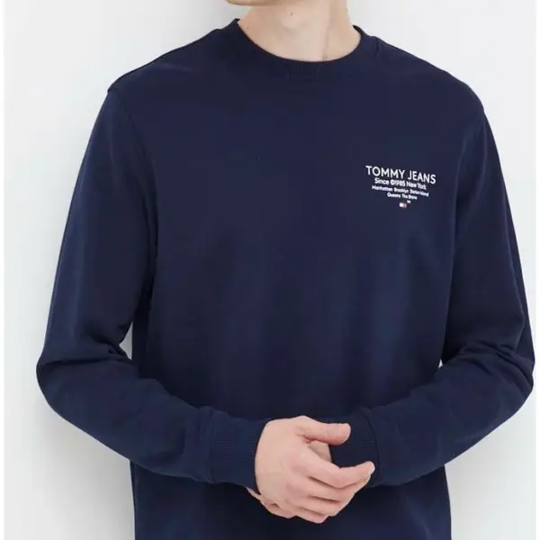 Tommy Hilfiger - Ανδρικό Φούτερ Essential Graphic Crew DM0DM18404-C1G Μπλε Ναυτικό