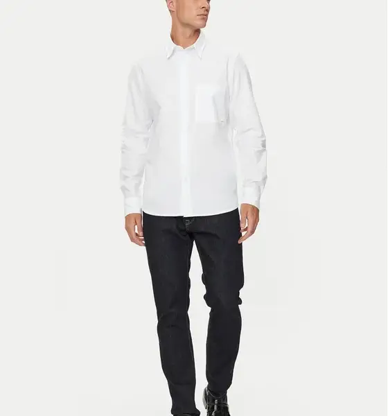 Calvin Klein Jeans - Ανδρικό Πουκάμισο Μακρυμάνικo Oxford Regular Fit J30J326182-YAF Λευκό