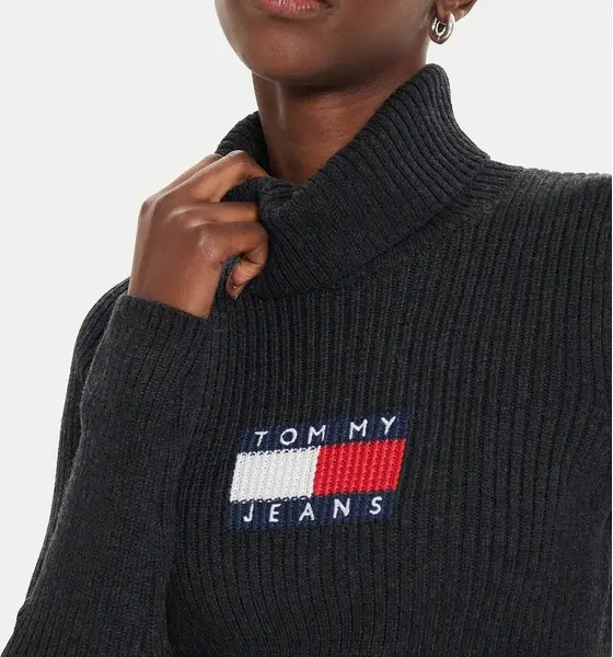 Tommy Hilfiger - Γυναικείο Μακρυμάνικο Ζιβάγκο Flag Regular Fit DW0DW18678-HEV Μαύρο