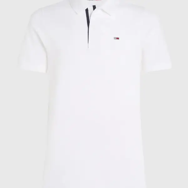 Tommy Hilfiger - Ανδρικό Κοντομάνικο Polo Placket Slim Fit DM0DM15370-YBR Λευκό DM0DM15370-YBR