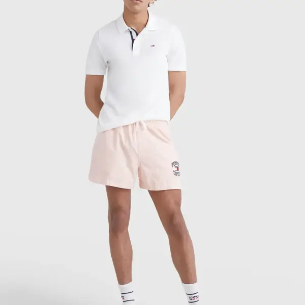 Tommy Hilfiger - Ανδρικό Κοντομάνικο Polo Placket Slim Fit DM0DM15370-YBR Λευκό DM0DM15370-YBR