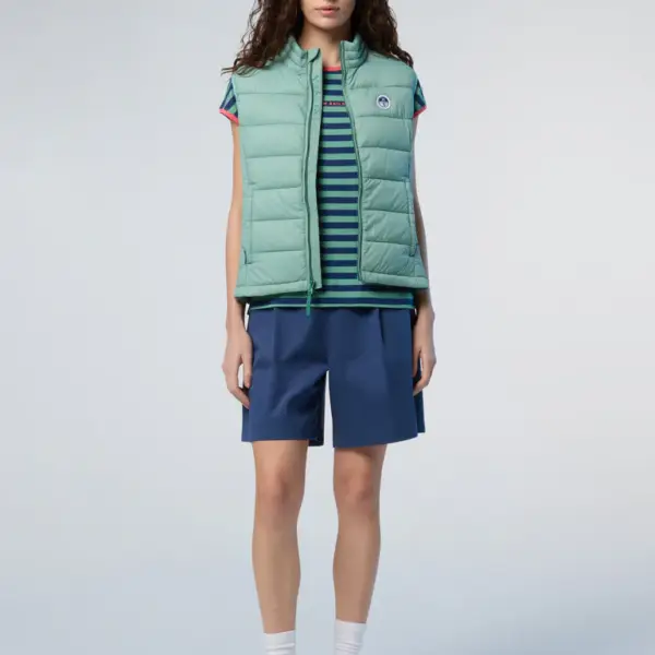 North Sails - Γυναικείο Αμάνικο Μπουφάν Naomi Vest 000001-000-0418 Πράσινο Ανοιχτό 000001-000-0418