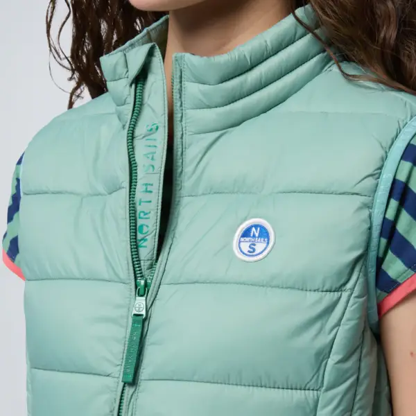North Sails - Γυναικείο Αμάνικο Μπουφάν Naomi Vest 000001-000-0418 Πράσινο Ανοιχτό 000001-000-0418