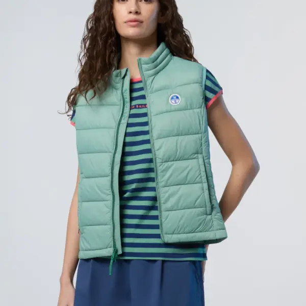 North Sails - Γυναικείο Αμάνικο Μπουφάν Naomi Vest 000001-000-0418 Πράσινο Ανοιχτό 000001-000-0418