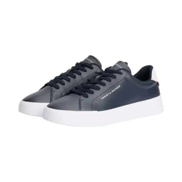 Tommy Hilfiger - Ανδρικά Sneakers Th Court Lth Detail Ess FM0FM05367-DW5 Μπλε Ναυτικό FM0FM05367-DW5