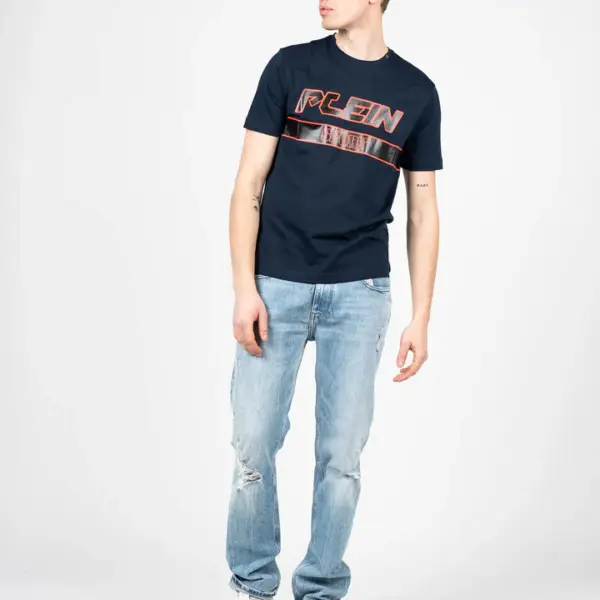 Plein Sport - Ανδρικό T-Shirt Short Sleeve TIPS105-85 Μπλε Ναυτικό TIPS105-85