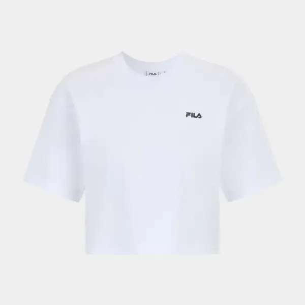 Fila - Γυναικείο Αθλητικό T-shirt Locri loose Cropped tee FAW1056-10001 Λευκό FAW1056-10001
