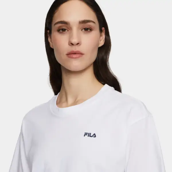 Fila - Γυναικείο Αθλητικό T-shirt Locri loose Cropped tee FAW1056-10001 Λευκό FAW1056-10001