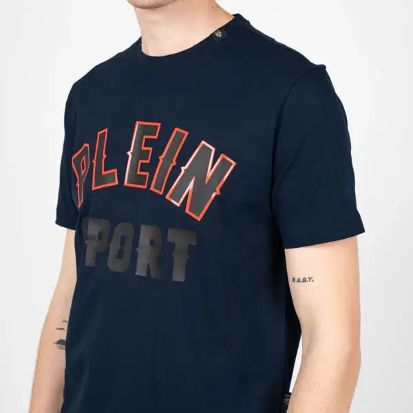 Plein Sport - Ανδρικό T-Shirt Short Sleeve TIPS106-85 Μπλε Ναυτικό TIPS106-85
