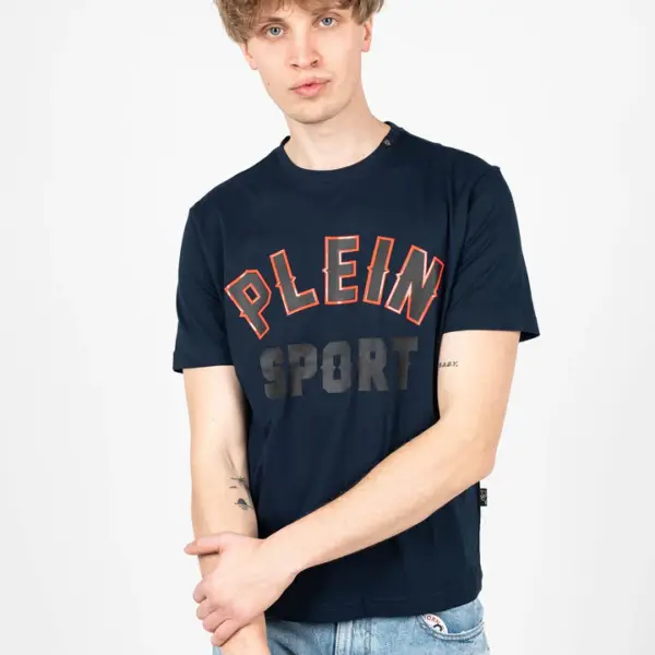 Plein Sport - Ανδρικό T-Shirt Short Sleeve TIPS106-85 Μπλε Ναυτικό TIPS106-85