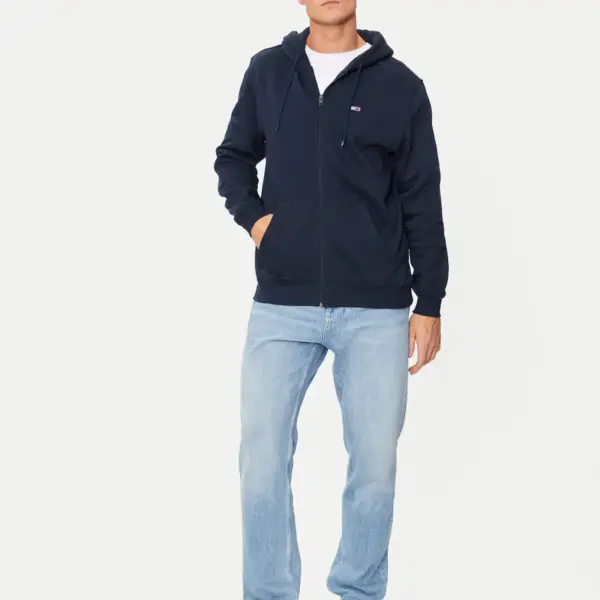 Tommy Hilfiger - Ανδρική Ζακέτα με Φερμουάρ και Κουκούλα Regular Fit DM0DM20743-C1G Μπλε Ναυτικό DM0DM20743-C1G