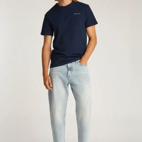 Tommy Hilfiger - Ανδρικό T-shirt Tjm Slim Linear Chest Ss Tee Ext DM0DM21188-C1G Μπλε Ναυτικό DM0DM21188-C1G
