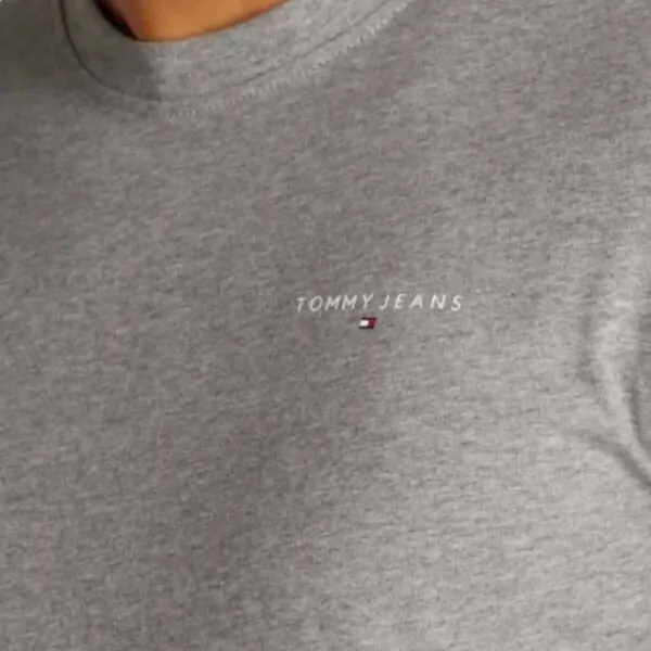 Tommy Hilfiger - Ανδρικό T-shirt Tjm Slim Linear Chest Ss Tee Ext DM0DM21188-P6N Γκρι DM0DM21188-P6N