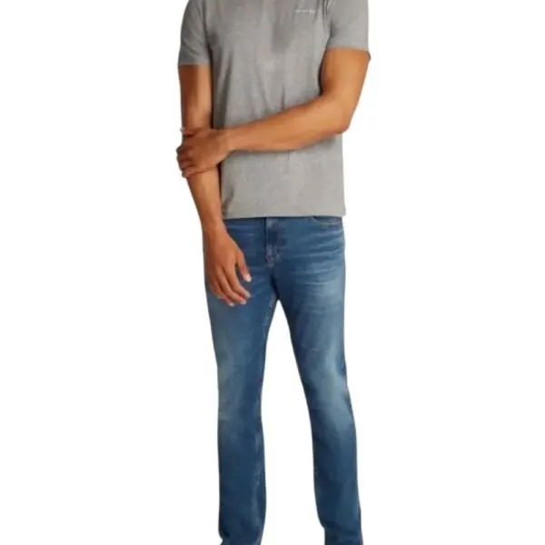 Tommy Hilfiger - Ανδρικό T-shirt Tjm Slim Linear Chest Ss Tee Ext DM0DM21188-P6N Γκρι DM0DM21188-P6N
