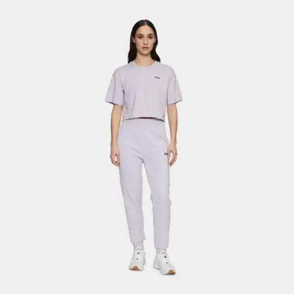 Fila - Γυναικείο Αθλητικό T-shirt Locri loose Cropped tee FAW1056-40119 Λεβάντα FAW1056-40119