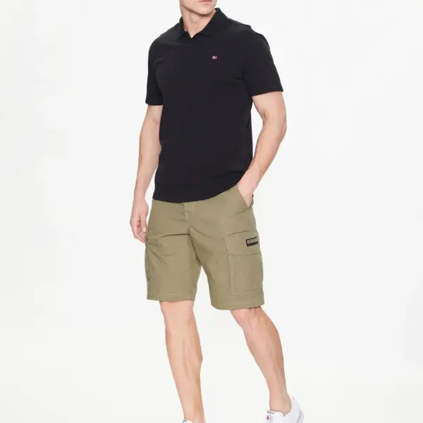 Napapijri - Ανδρικό T-shirt Polo Ealis SS Regular Fit NP0A4H8B-041 Μαύρο NP0A4H8B-041