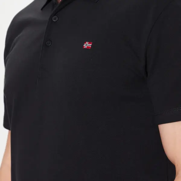 Napapijri - Ανδρικό T-shirt Polo Ealis SS Regular Fit NP0A4H8B-041 Μαύρο NP0A4H8B-041